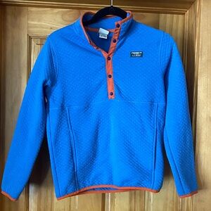 L.L. Bean Kids Blue and Orange Quilted Pullover